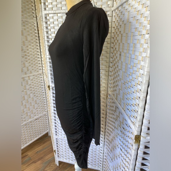 NWT Hem & Thread Black Silhouette MIDI Dress size S Side Ruching - Picture 6 of 8